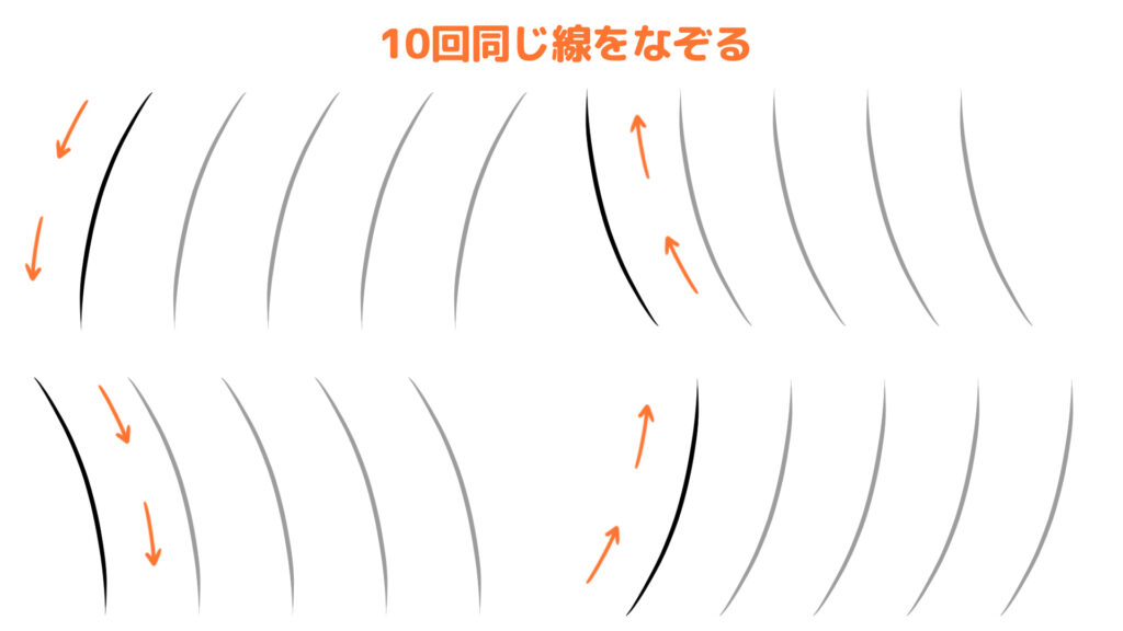 短い曲がった線を引こう