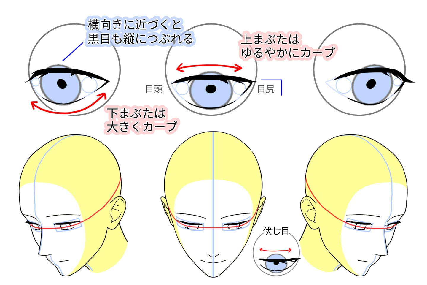 切れ長の目 イラスト