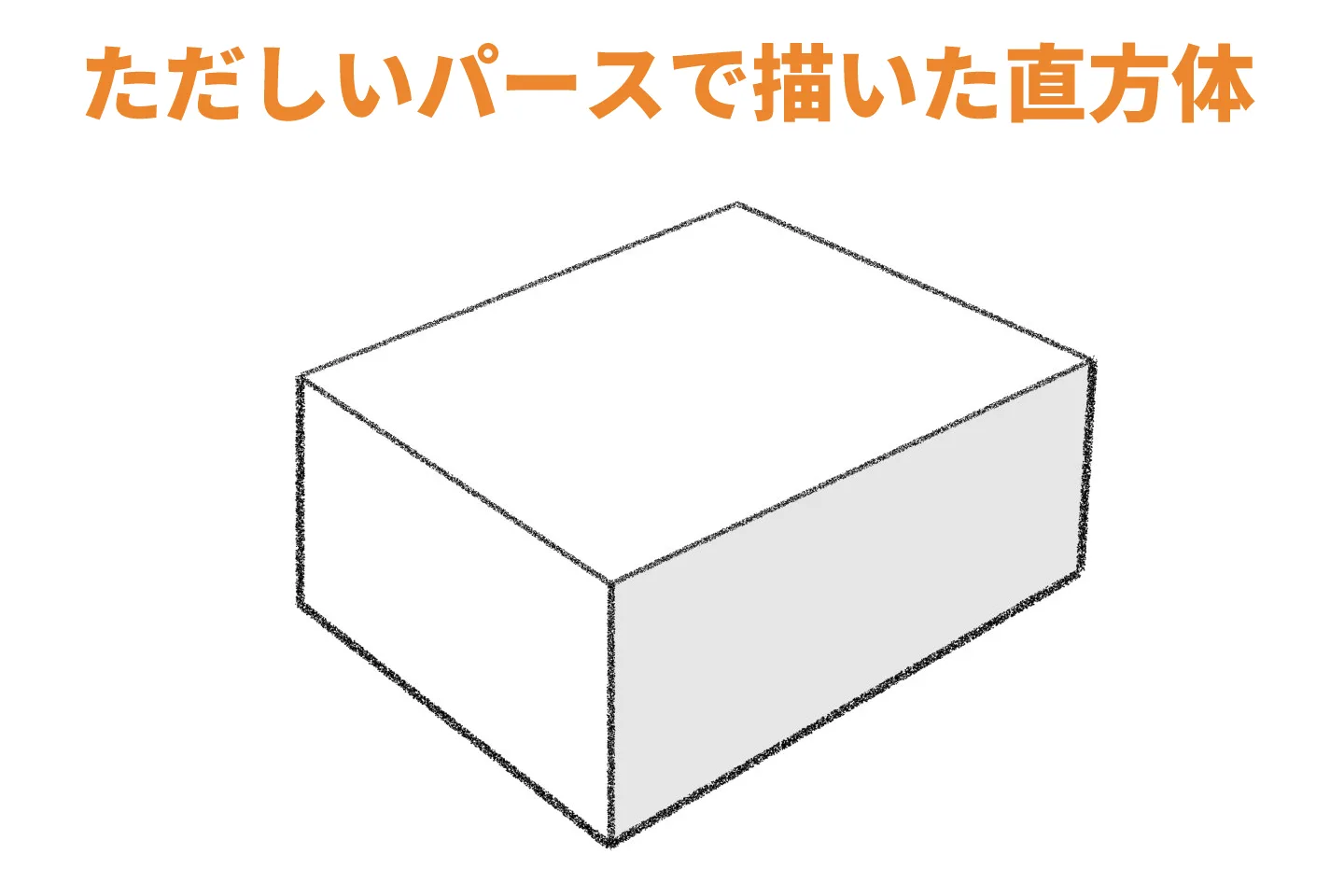 正しいパースで描かれた直方体
