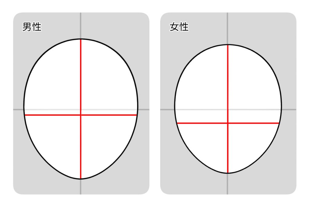 顔のアタリの男女の違い