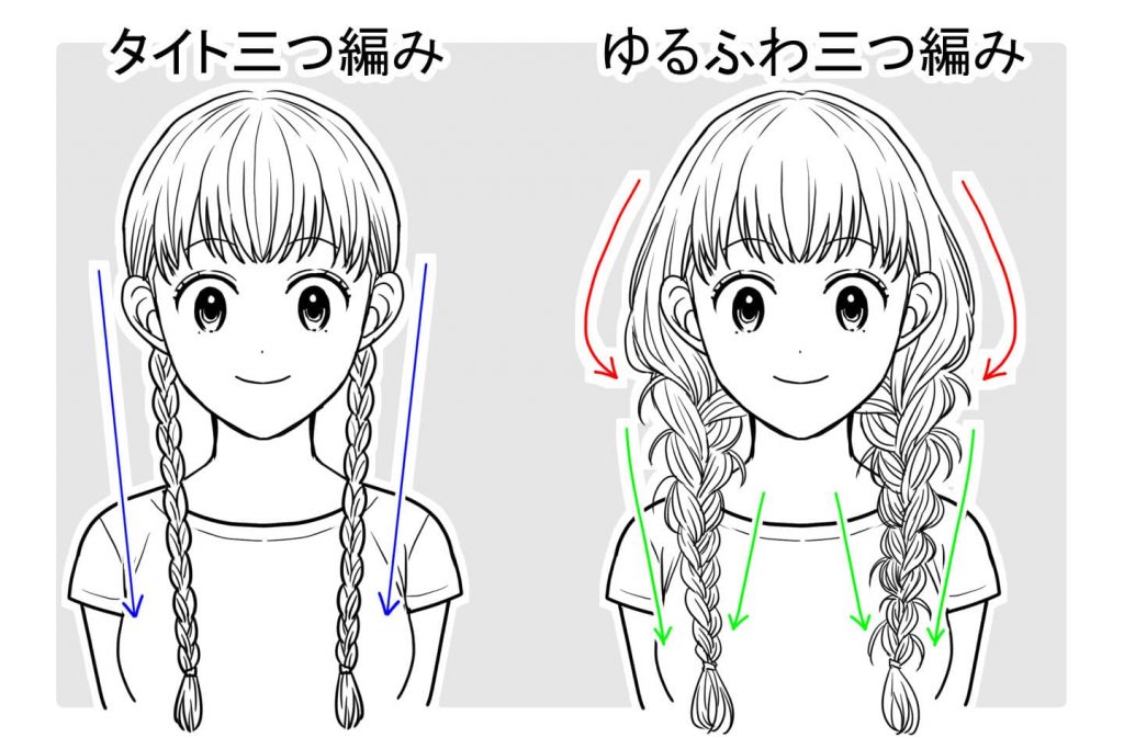 イラスト１０番 三つ編み女の子