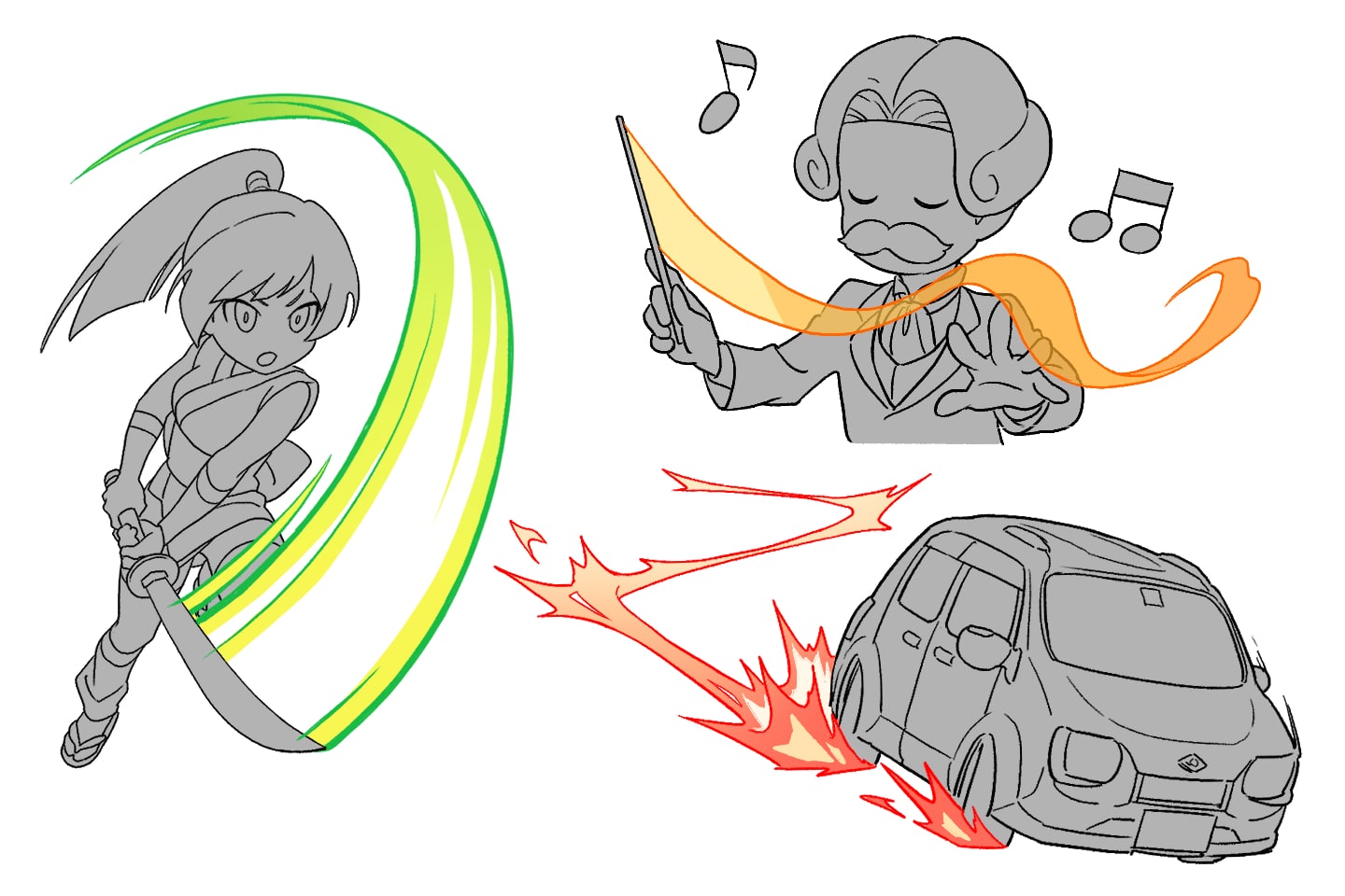 エフェクトで動きを出した例