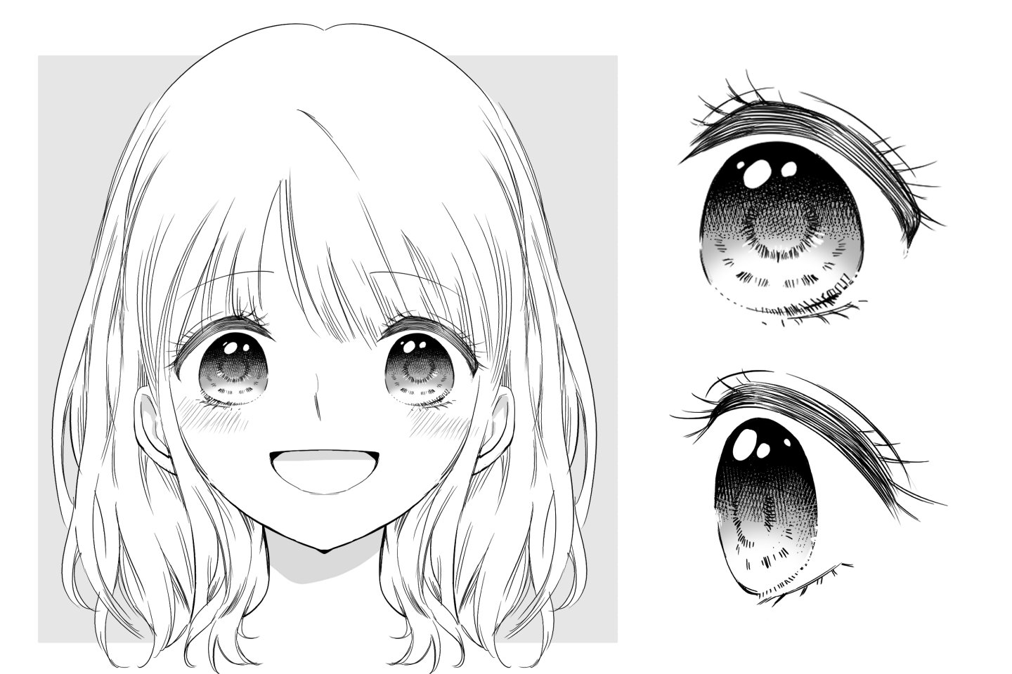 可愛い系まつ毛の女性イラスト