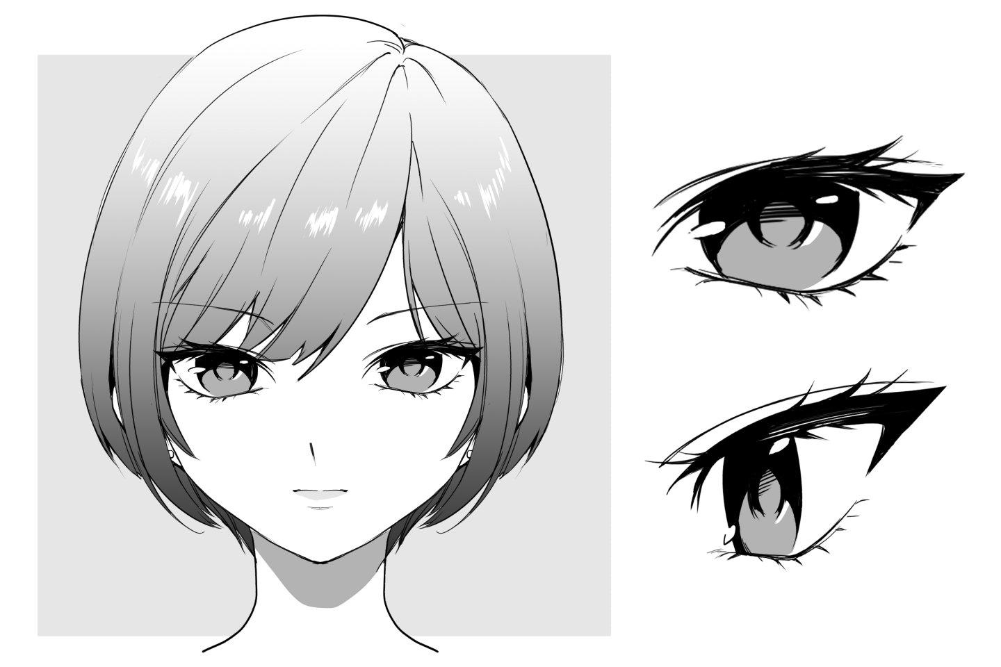 クール系まつ毛の女性イラスト