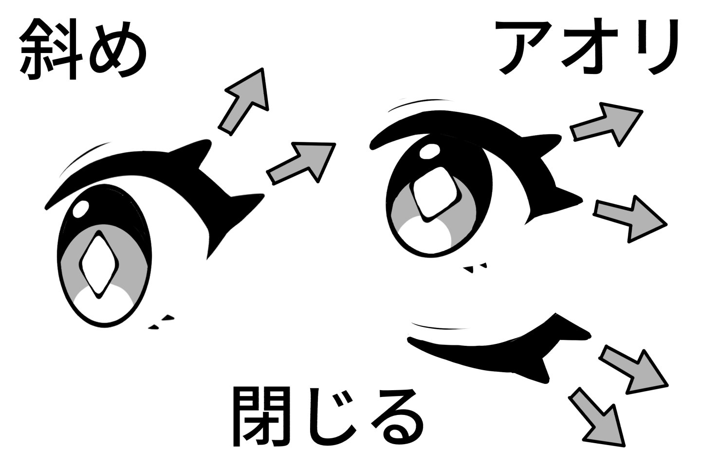 SD系まつ毛正面横斜めアオリフカン