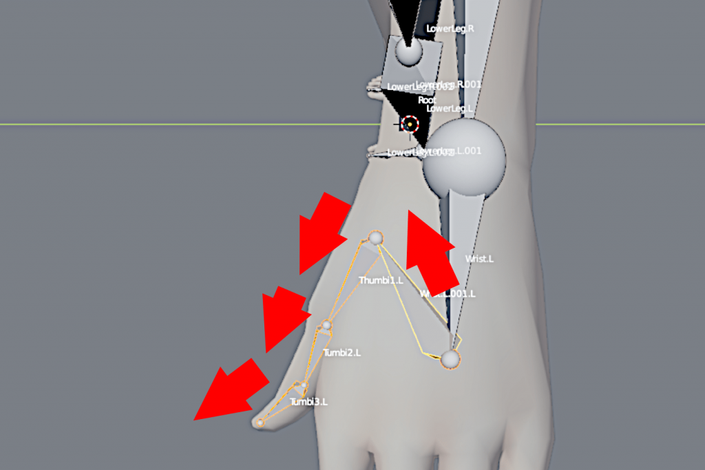 名前をThumb1_L、Thumb2_L、Thumb3_Lに変更