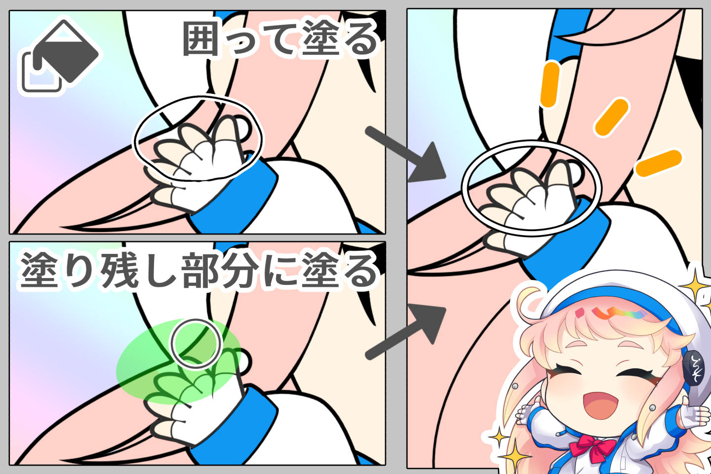 囲って塗るの使い方の注意点