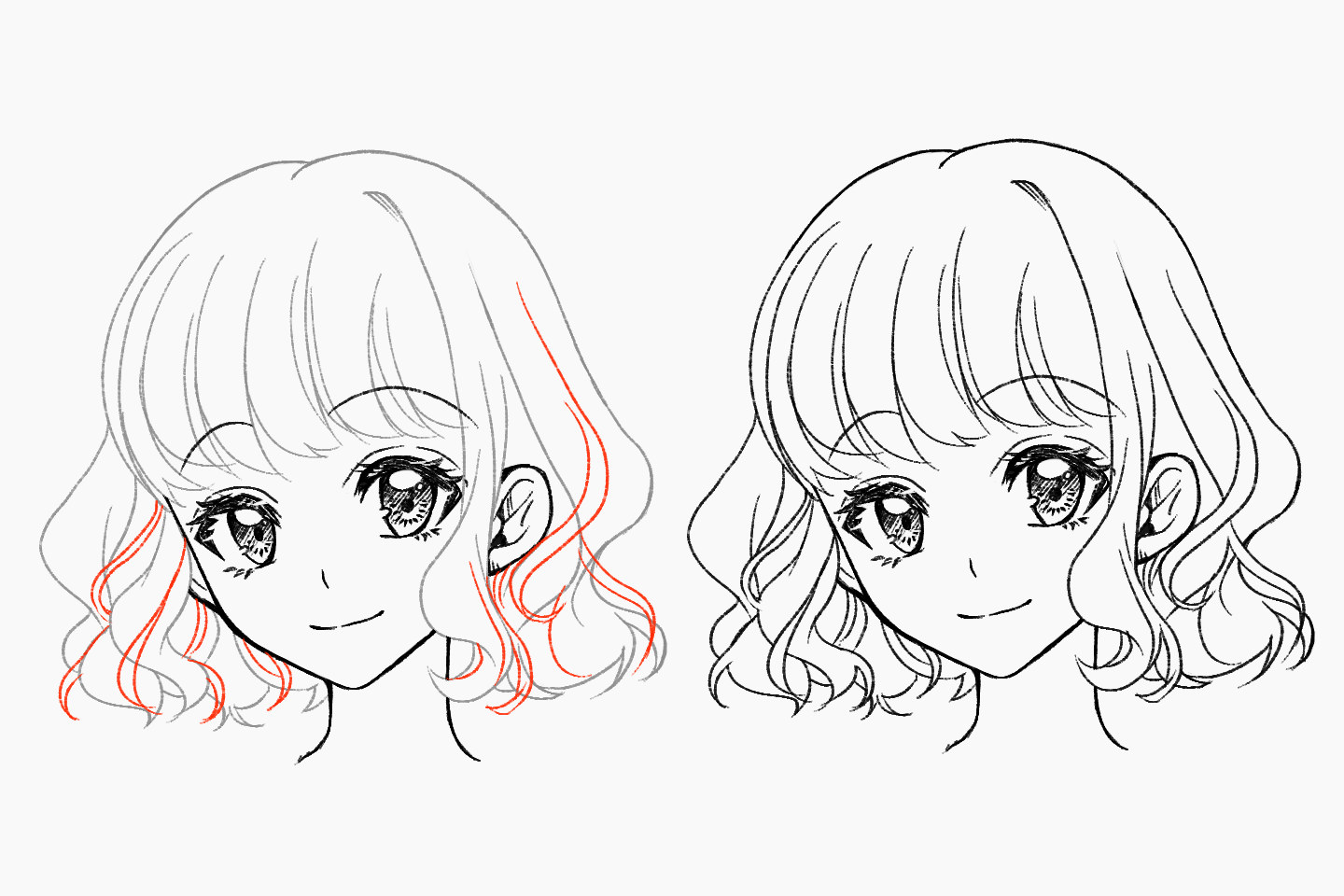 細めの毛束を追加する