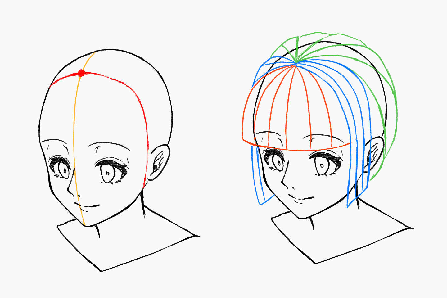 まずはつむじを決めましょう