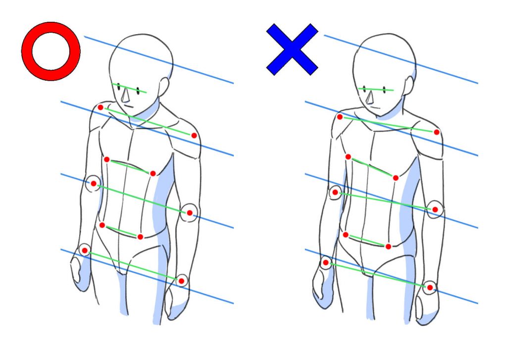 パースを意識した俯瞰構図のイラスト