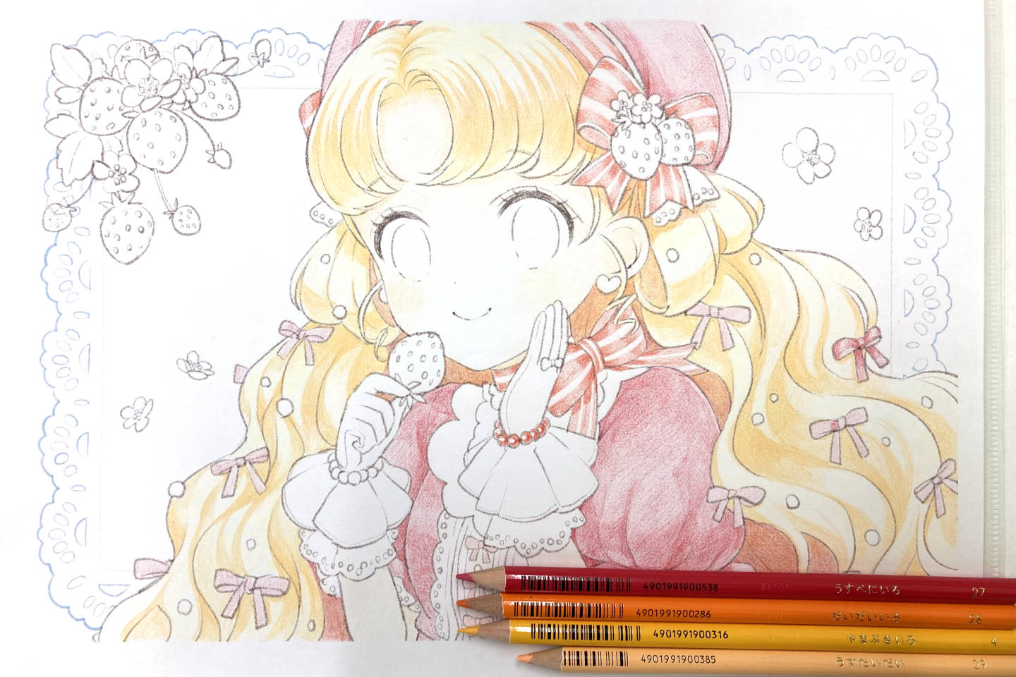 髪の毛をさらに塗り重ねます。