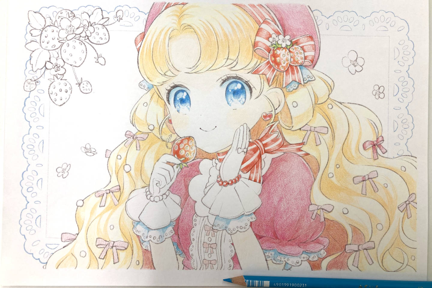 白目部分は単色グラデーションになるように塗ります。