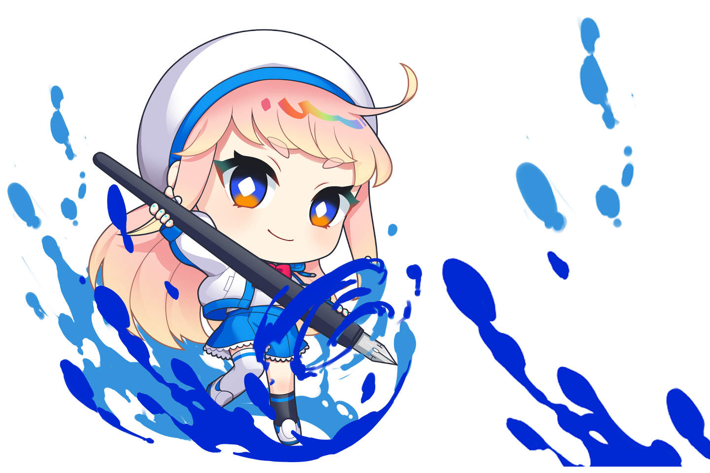 水エフェクトのラフを描く