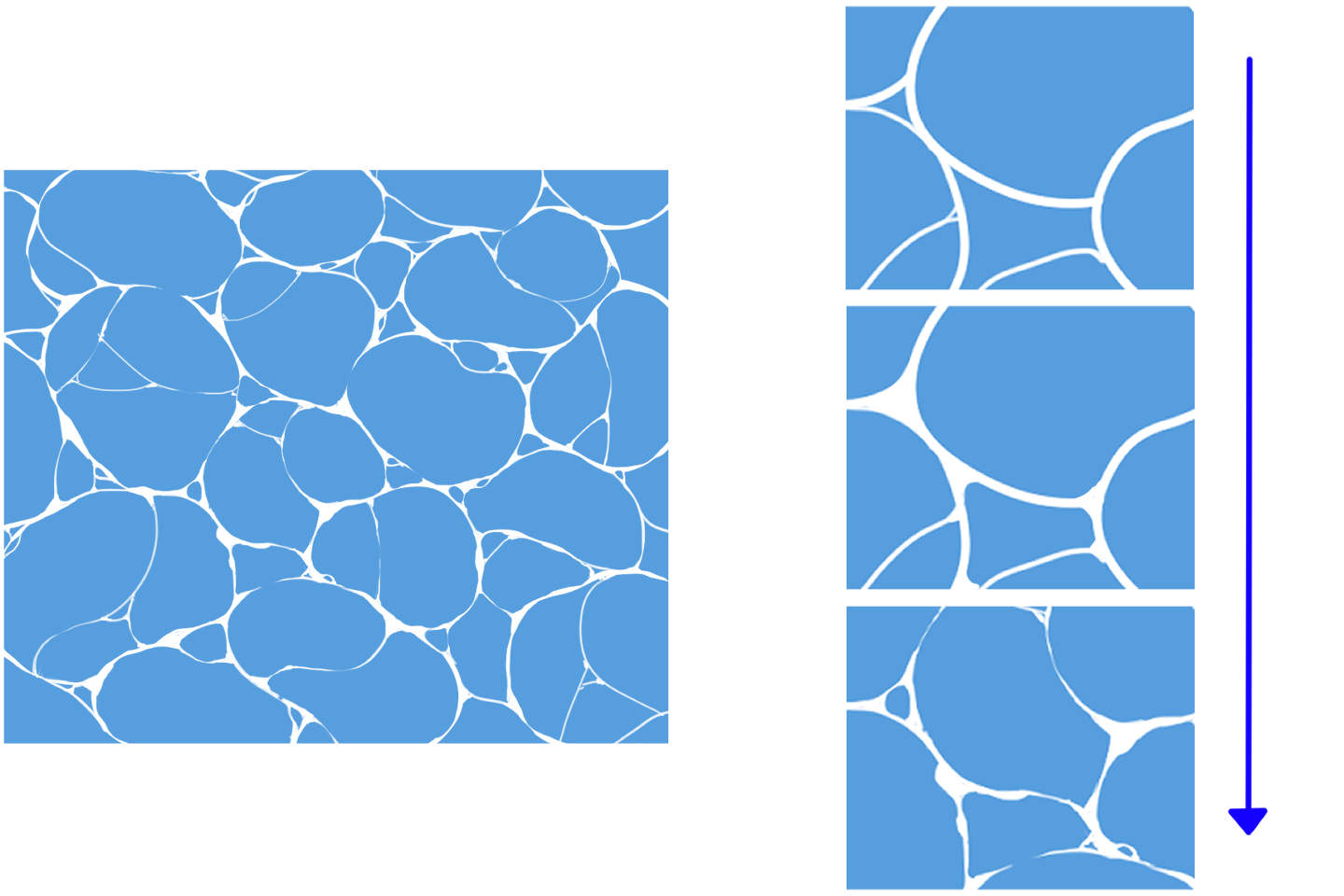 細い線で分割した後は角を丸めるように曲線で白く塗る