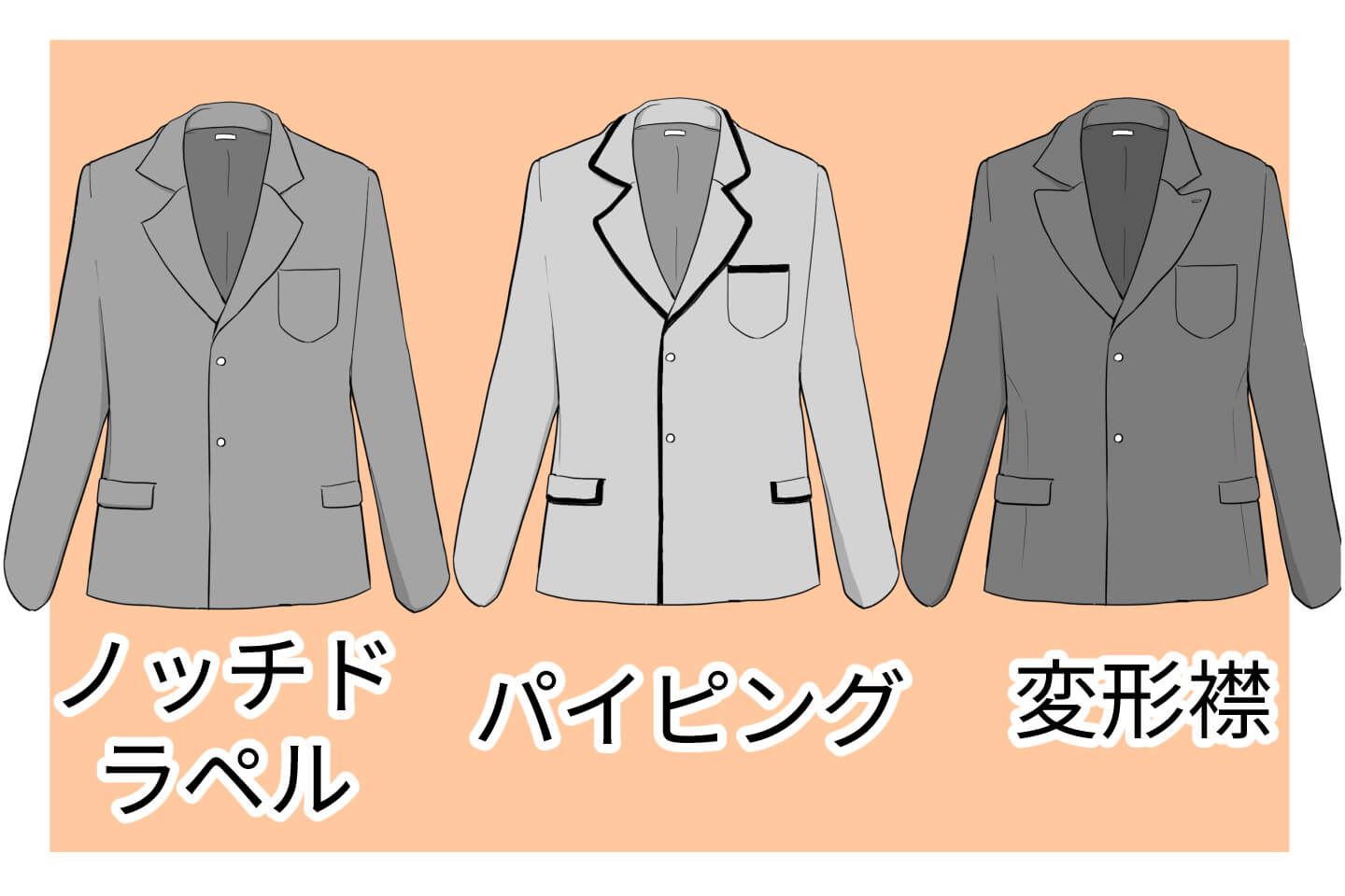 ブレザーの襟の種類