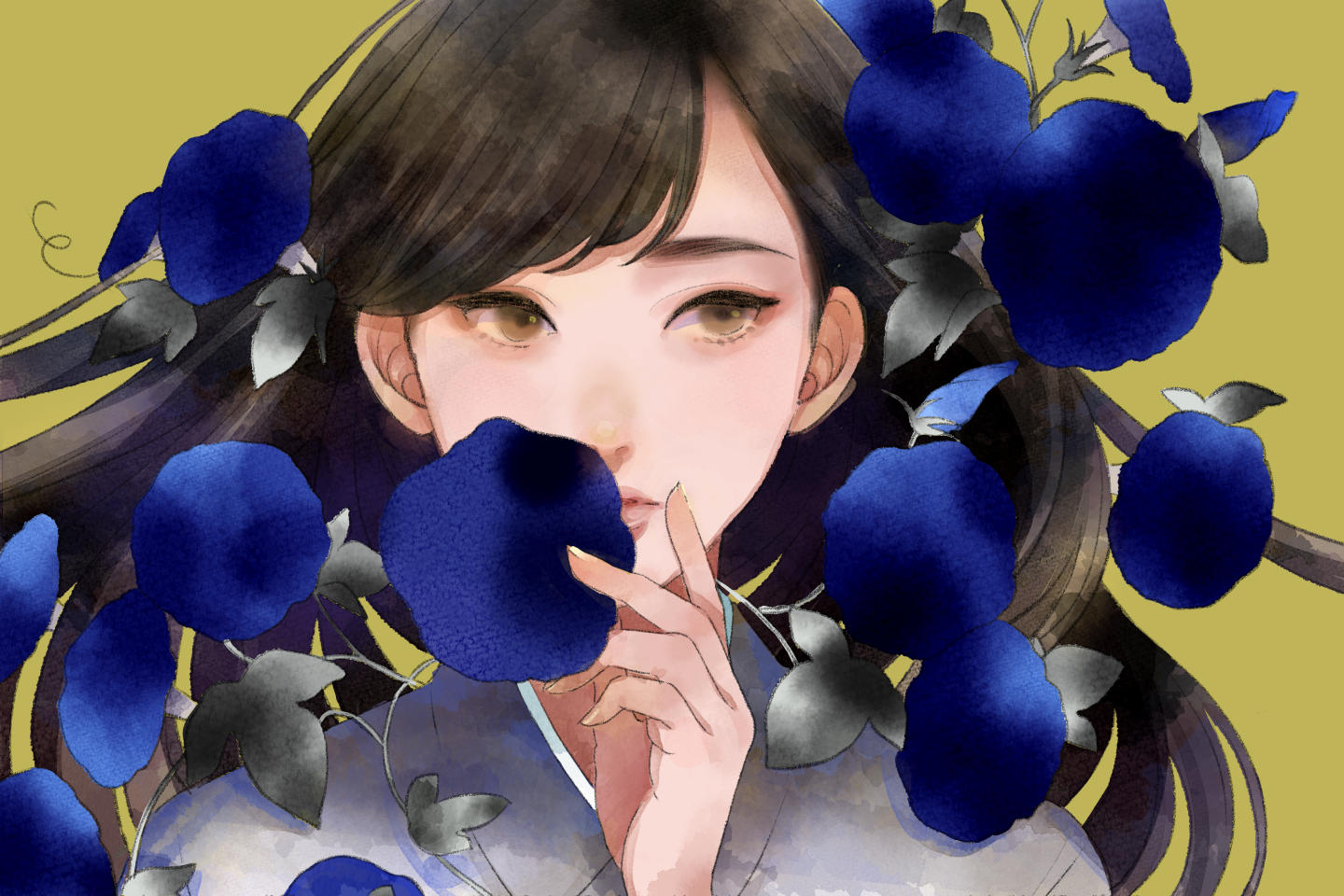 影を塗って立体感を出した水彩イラスト