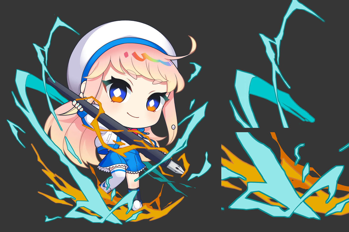 雷エフェクトにフチを付ける