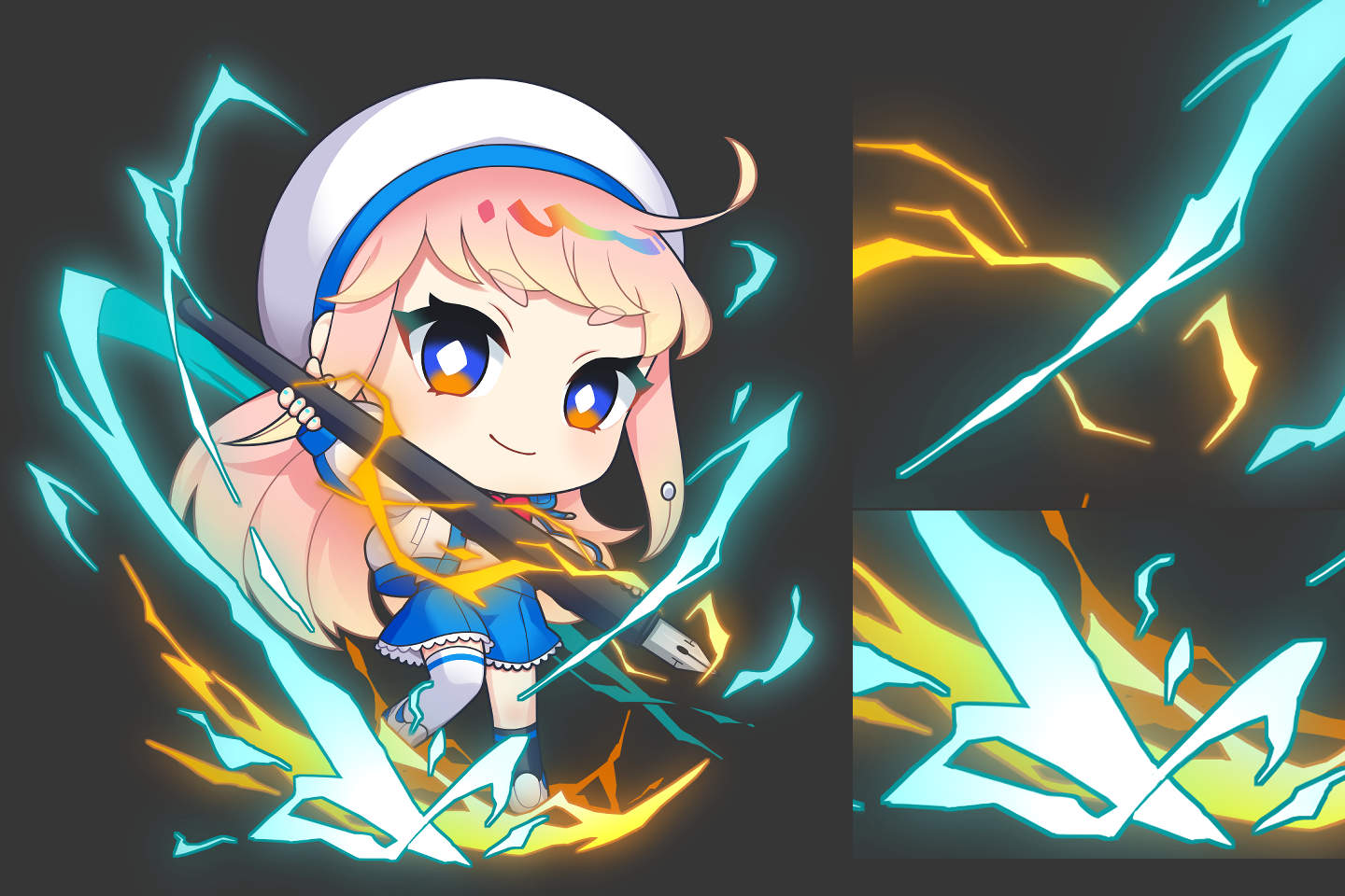 フィルターで雷エフェクトをぼかす