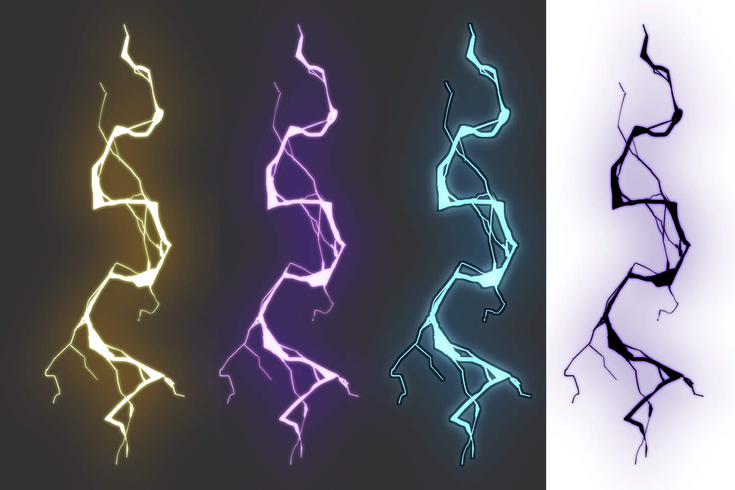 雷エフェクトに色のバリエーション