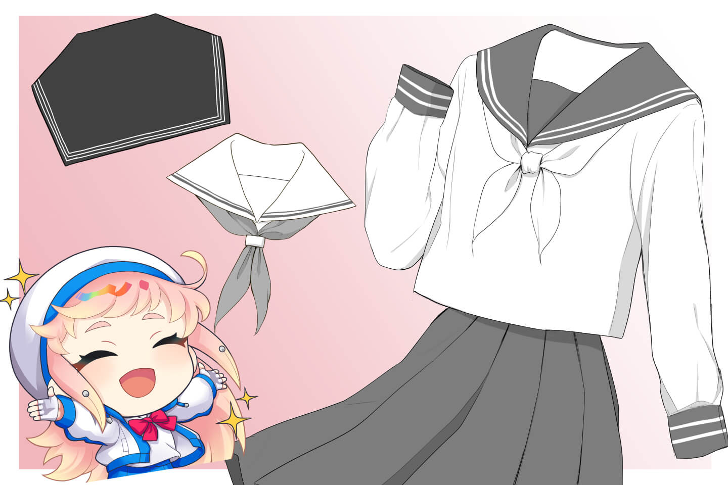 セーラー服の描き方手順とコツ！かわいいセーラー服が描けるパーツ別解説