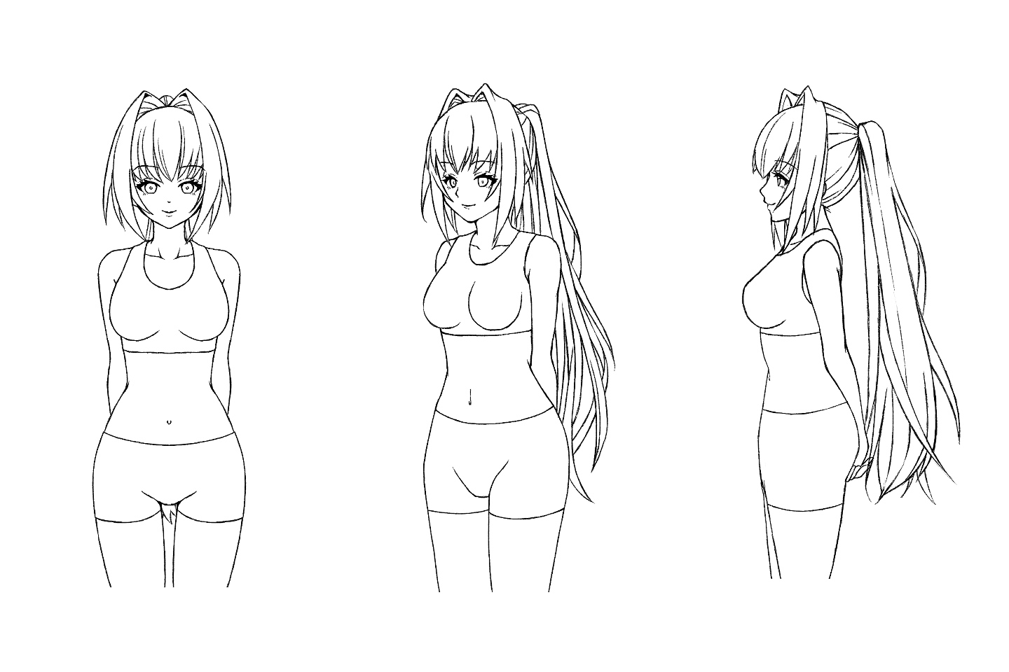 横上がインテークヘアのパターン