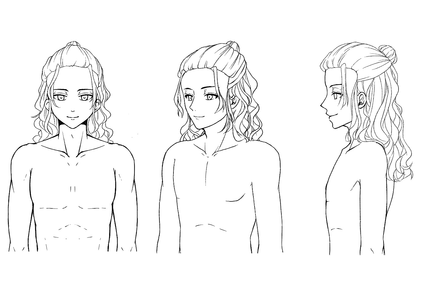 ハーフアップのロングヘア