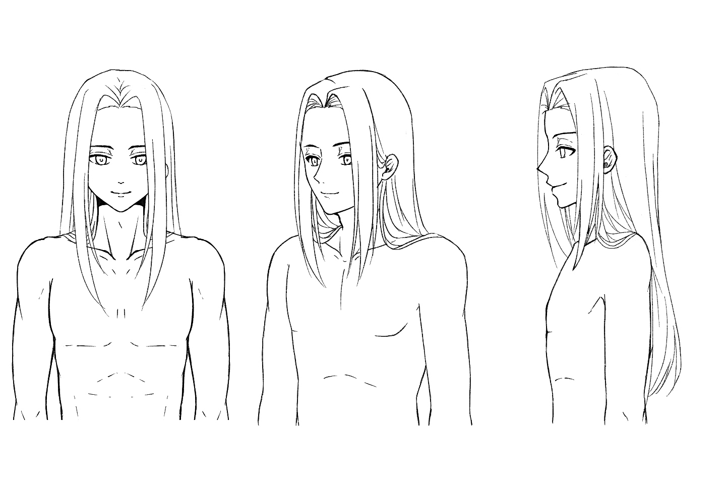 センターパートのロングヘア