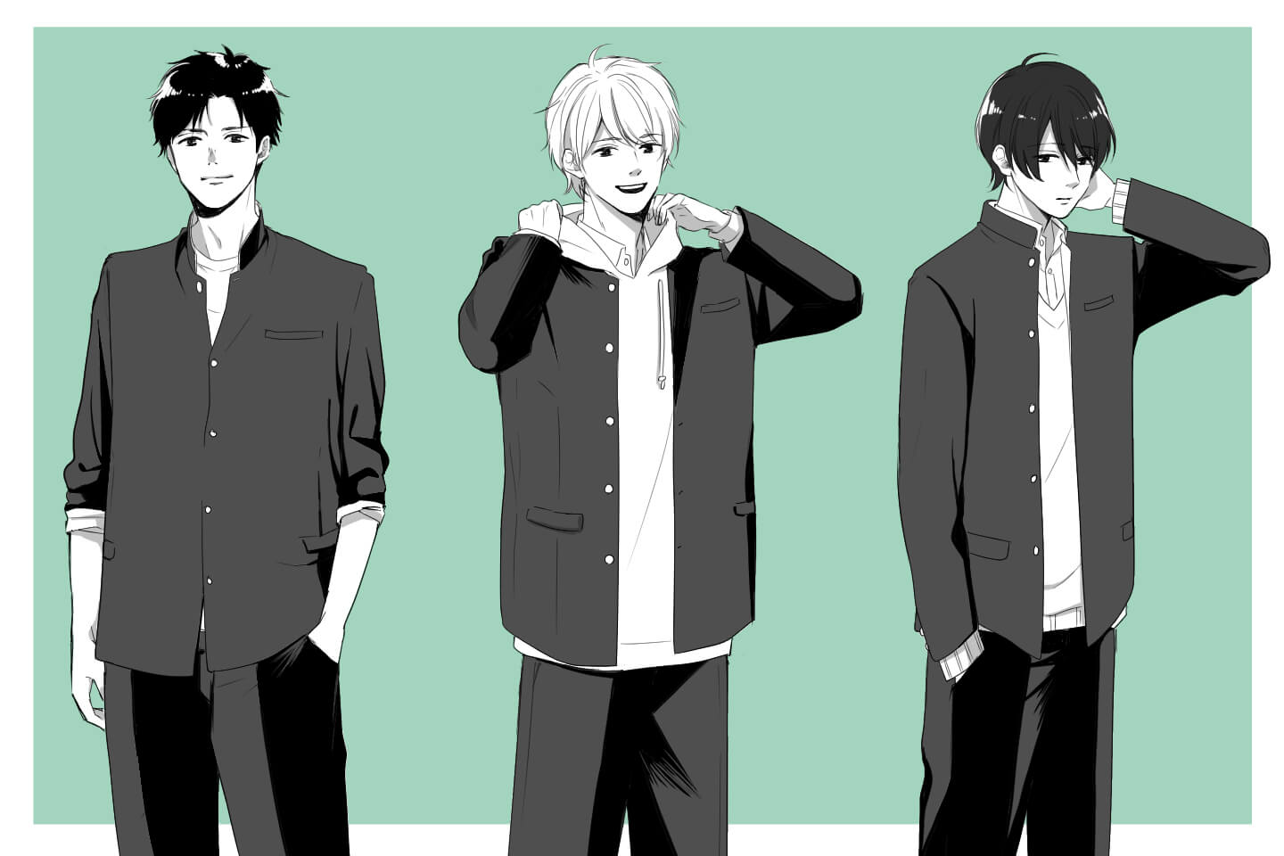 様々な学ランイラストのパターン