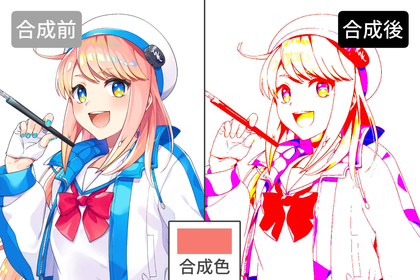 レイヤー合成モード:ハードミックス