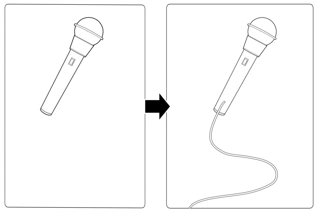 境界効果フチでコードを描いたイラスト