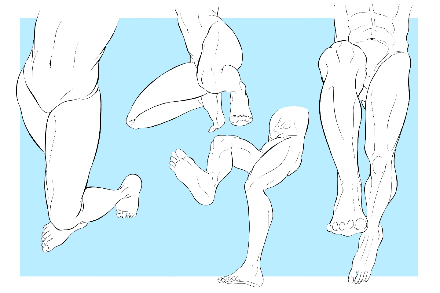 ポーズをつけた足のイラスト