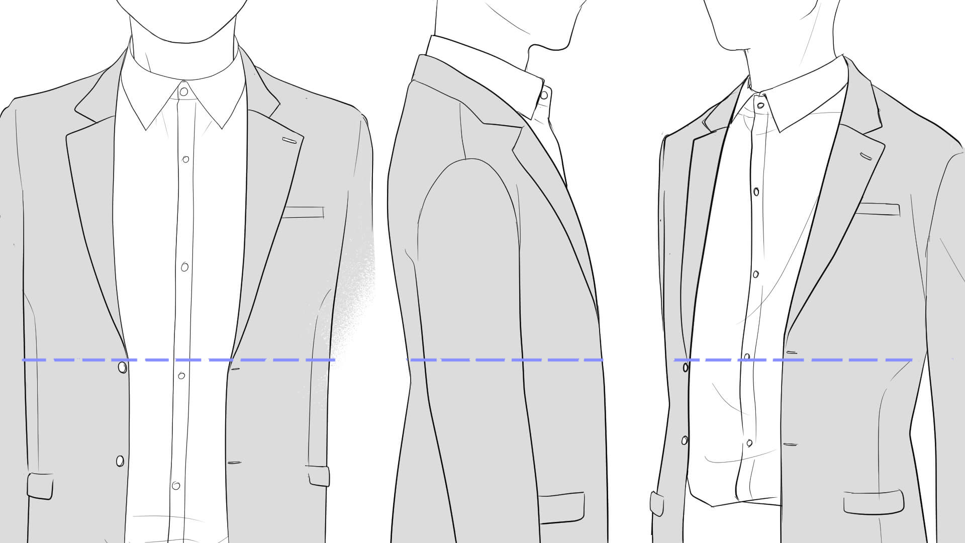 スーツは後ろ襟まで注意