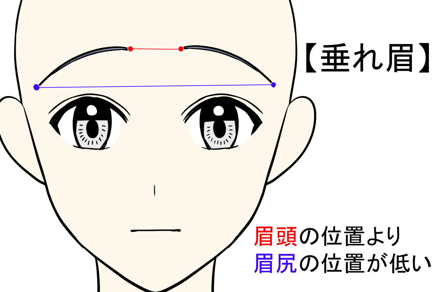 垂れ眉の描き方コツ