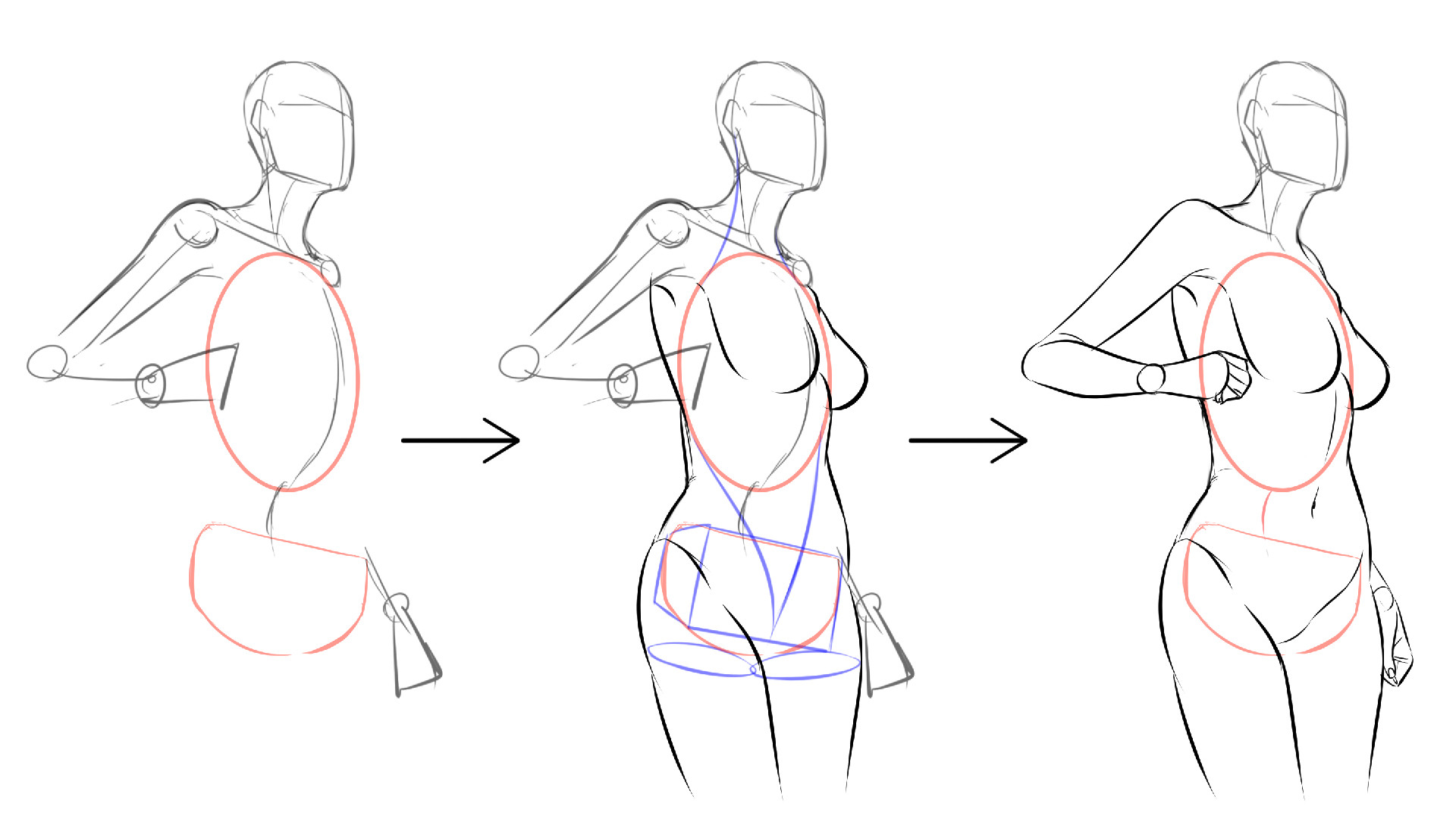 ポーズのある腰の描き方