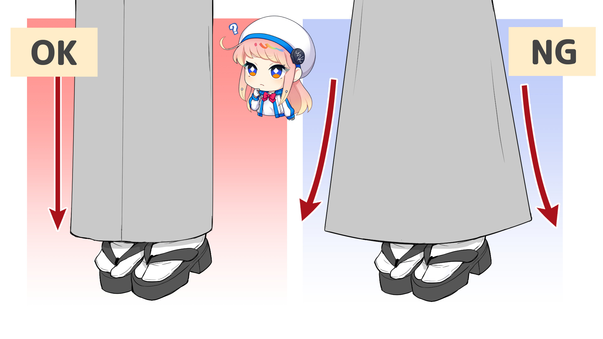 洋服のスカートと着物の裾の違い