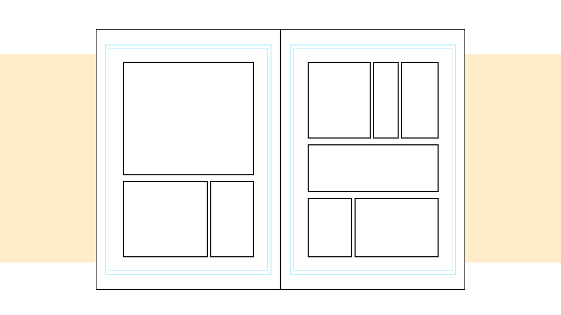 コマ割りを考えるときは、見開きの状態で考える