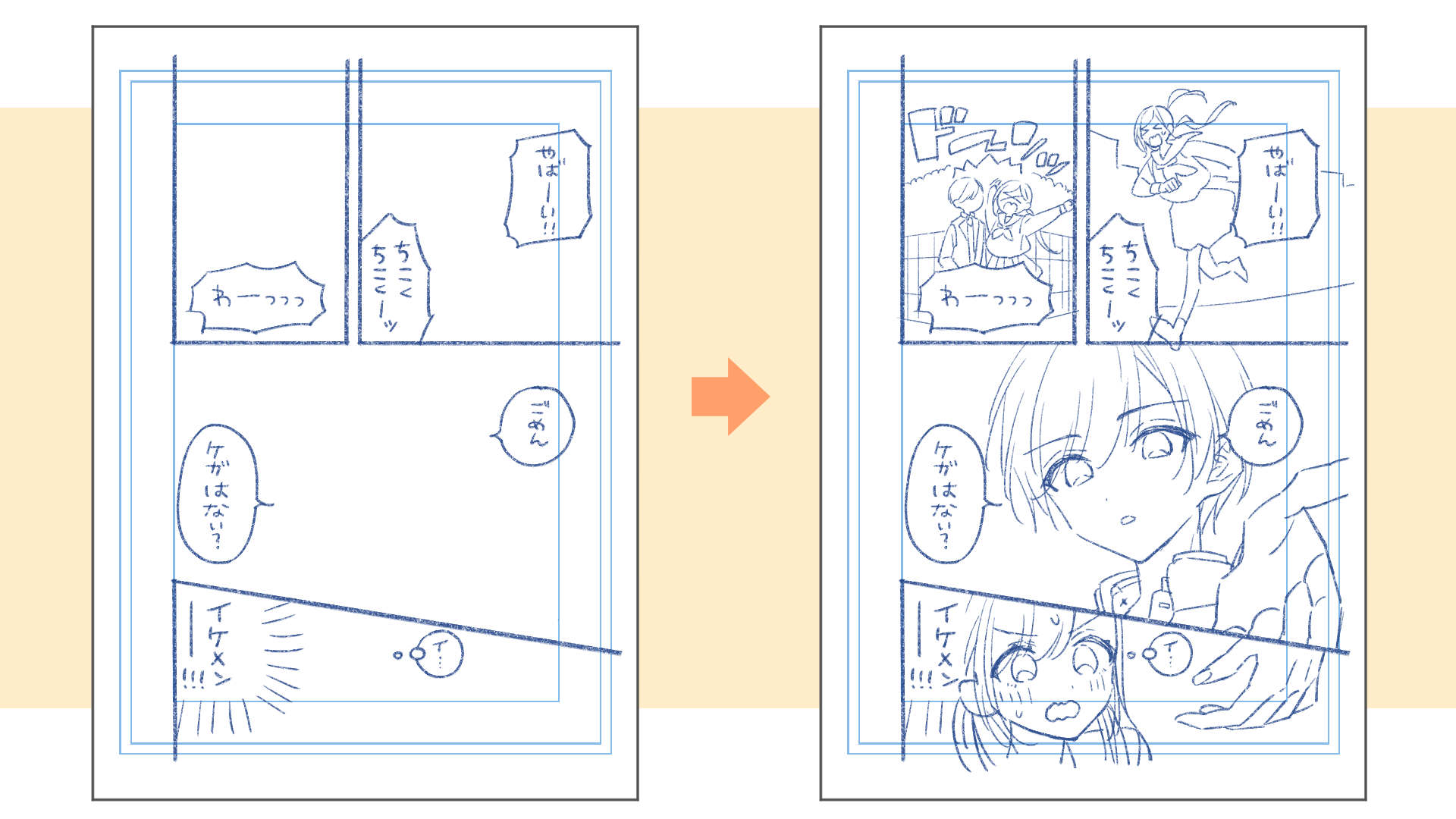 コマ・セリフ・ふきだしの位置を決める