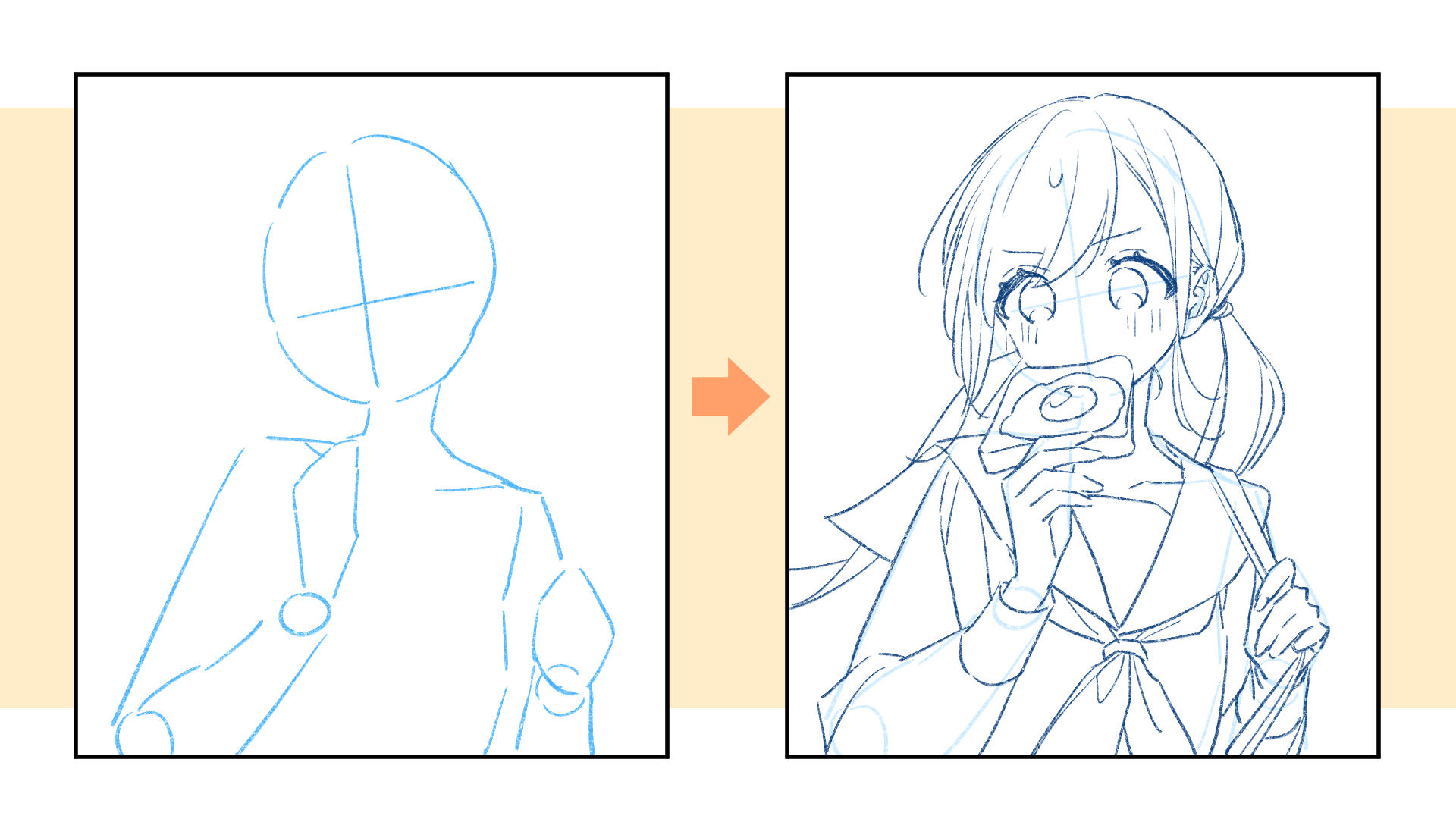 絵の大きさや位置を決める(アタリを取る)