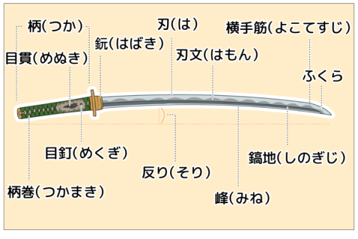 刀の基本的な形を知ろう