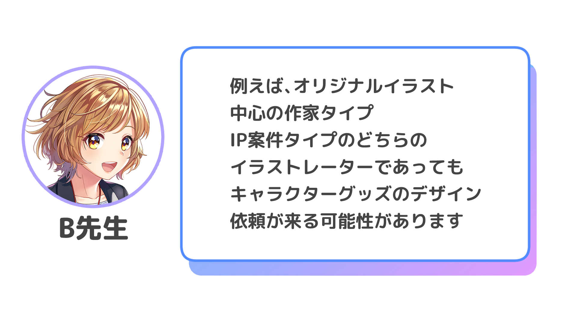 イラストレーターの仕事に明確な境界線はないことの説明