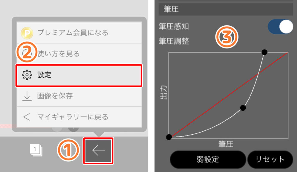 筆圧設定