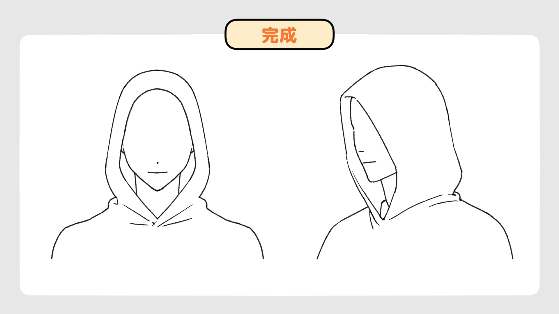 これで被っている状態のフードが完成します。