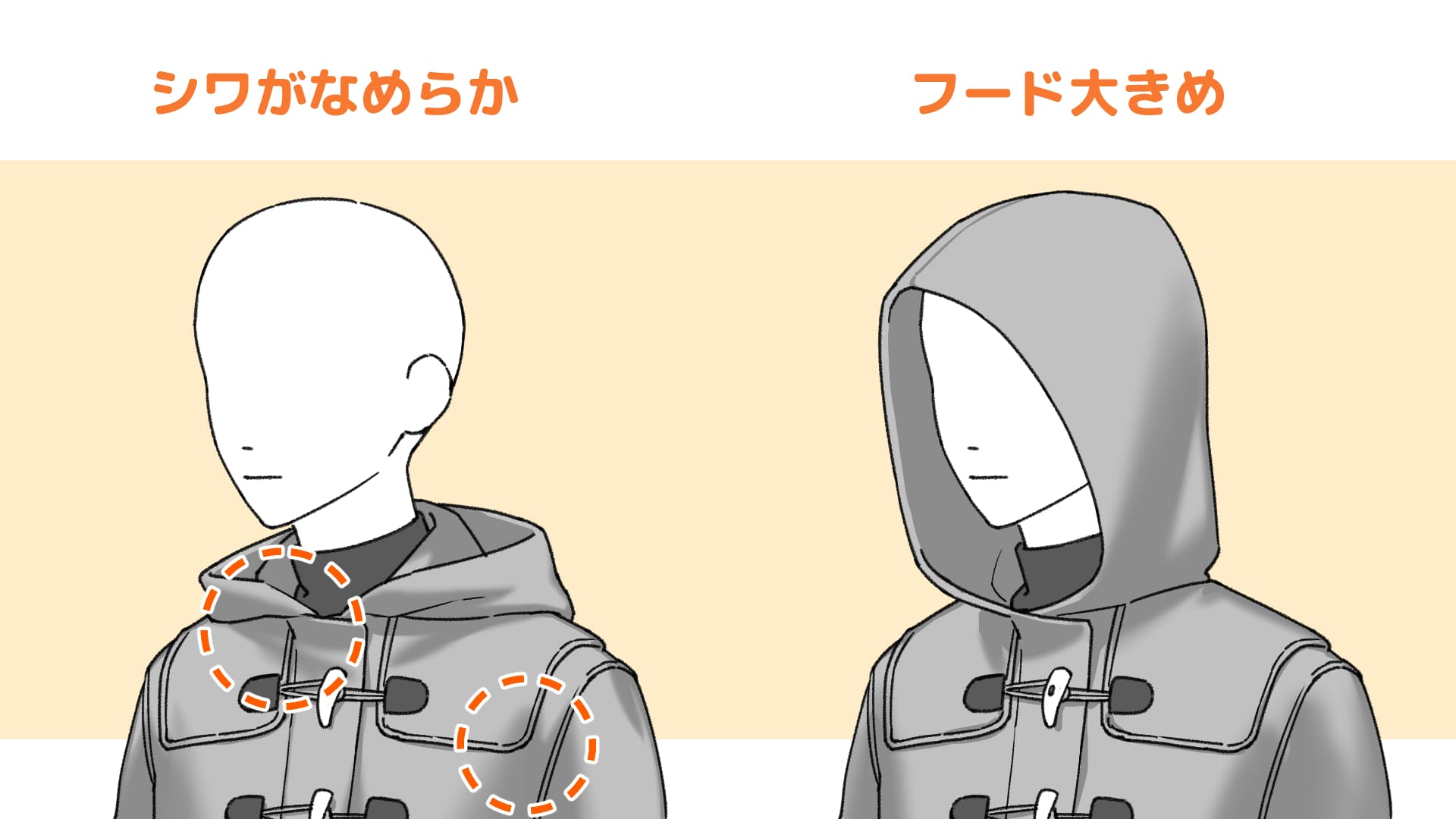 厚手ウール生地のフードの特徴