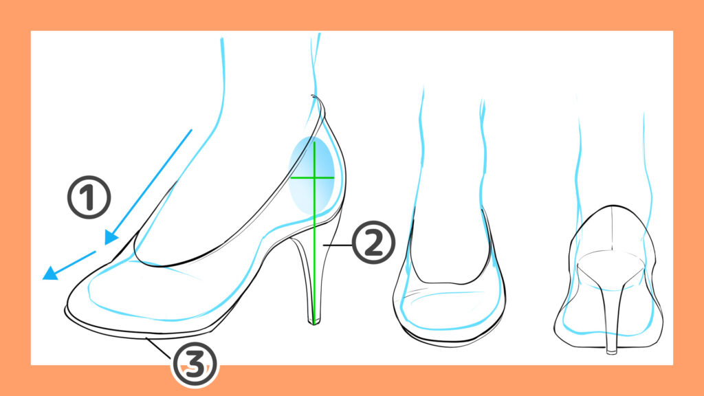 パンプスを描く時の注意点