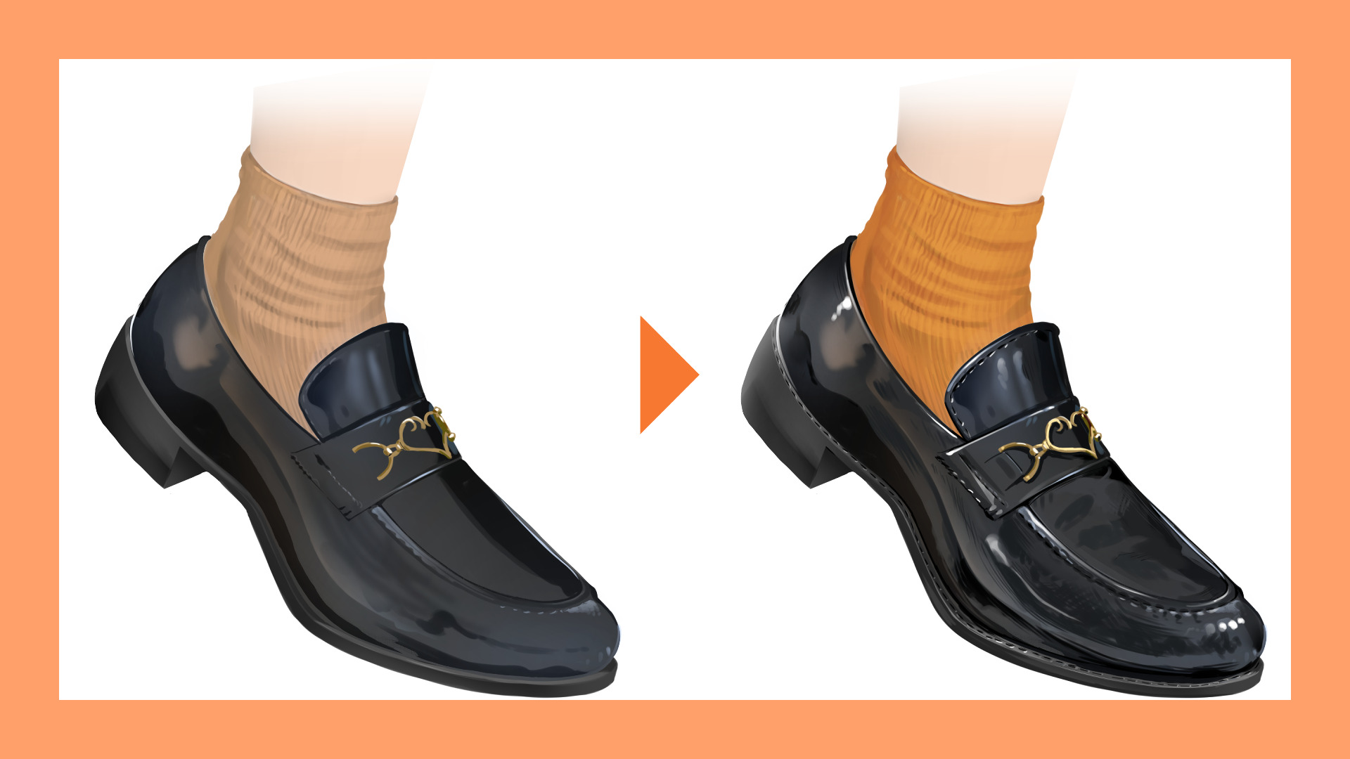 ビットローファーの装飾を描く