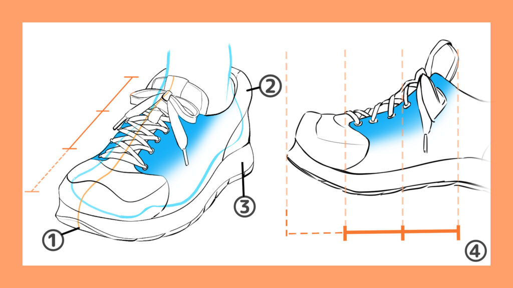 スニーカーを描く時の注意点