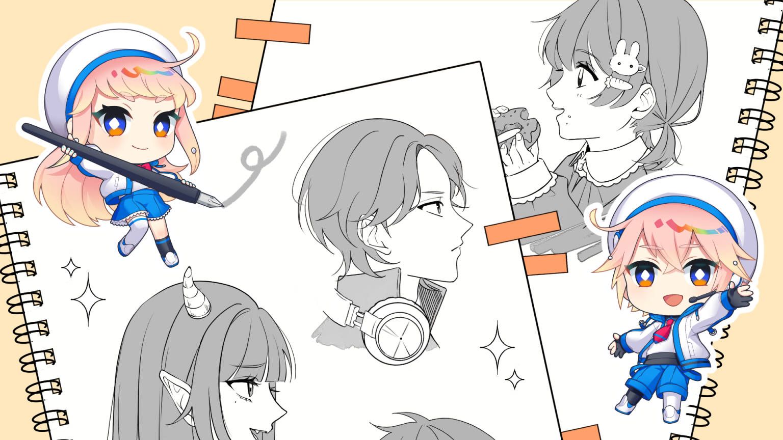 横顔のデフォルメを自分流にアレンジしよう