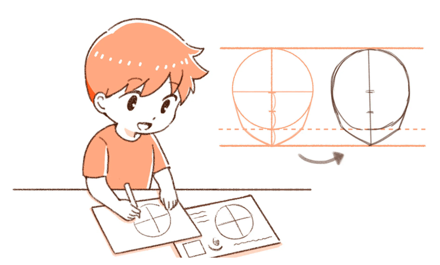 好きなキャラクターや動物などの絵をマネして描く