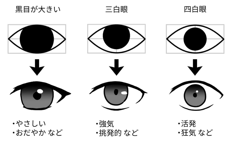目のイラストの描き方の基本