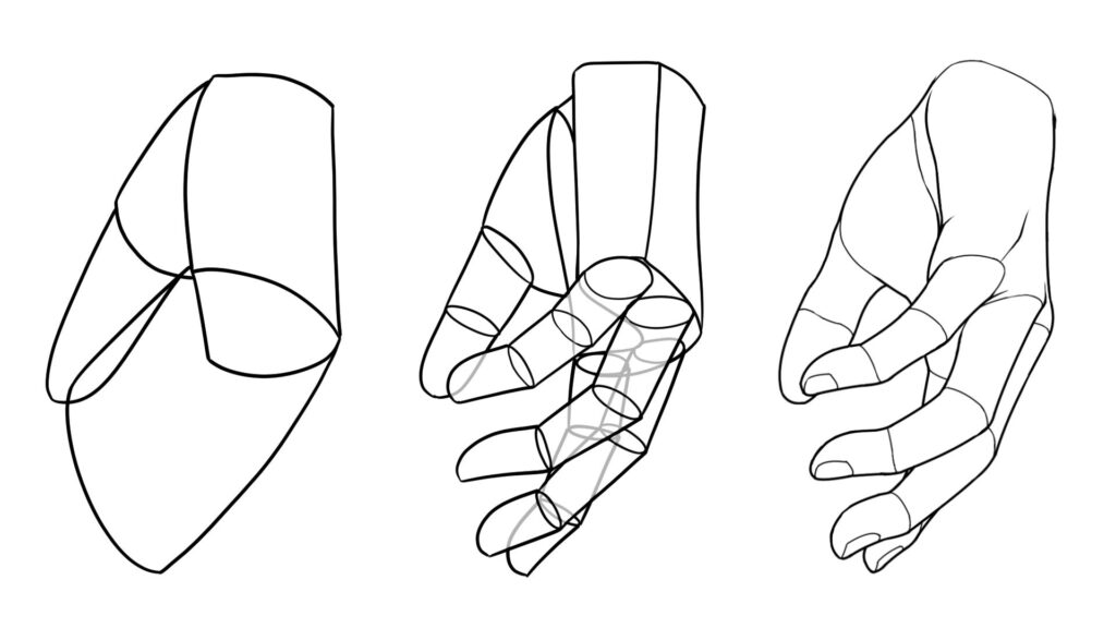 手を下ろしたポーズの描き方